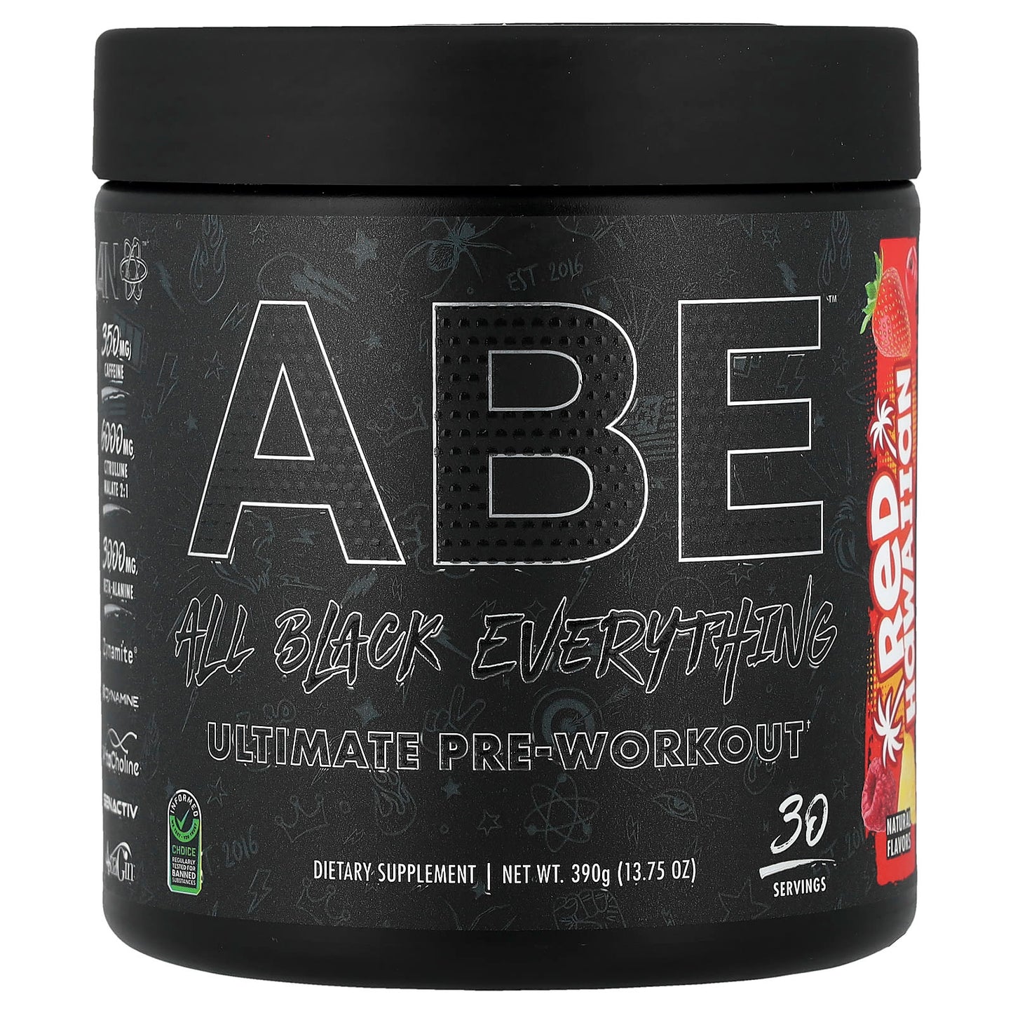 ABE Pre-Workout — Red Hawaiian (front)