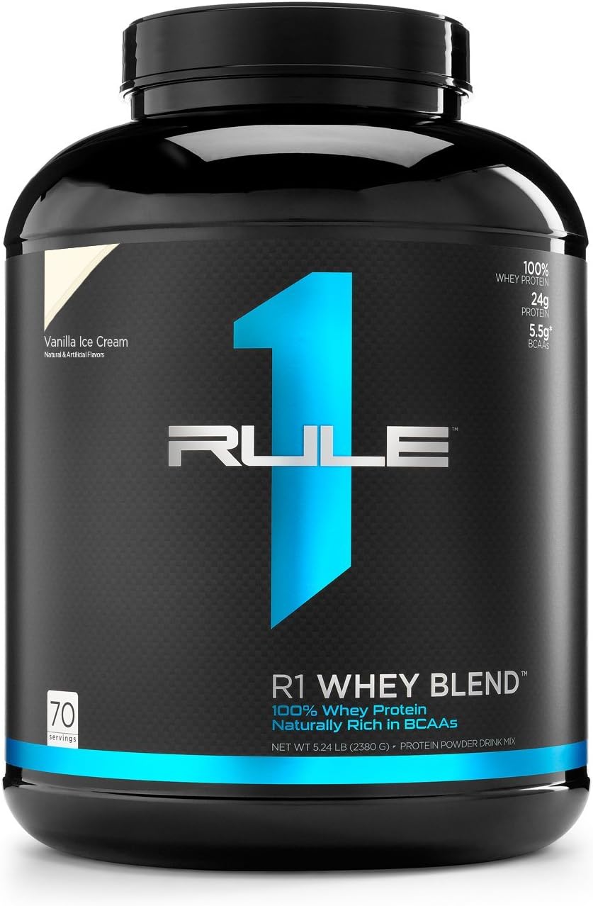 Rule One R1 Whey Blend Protein tub