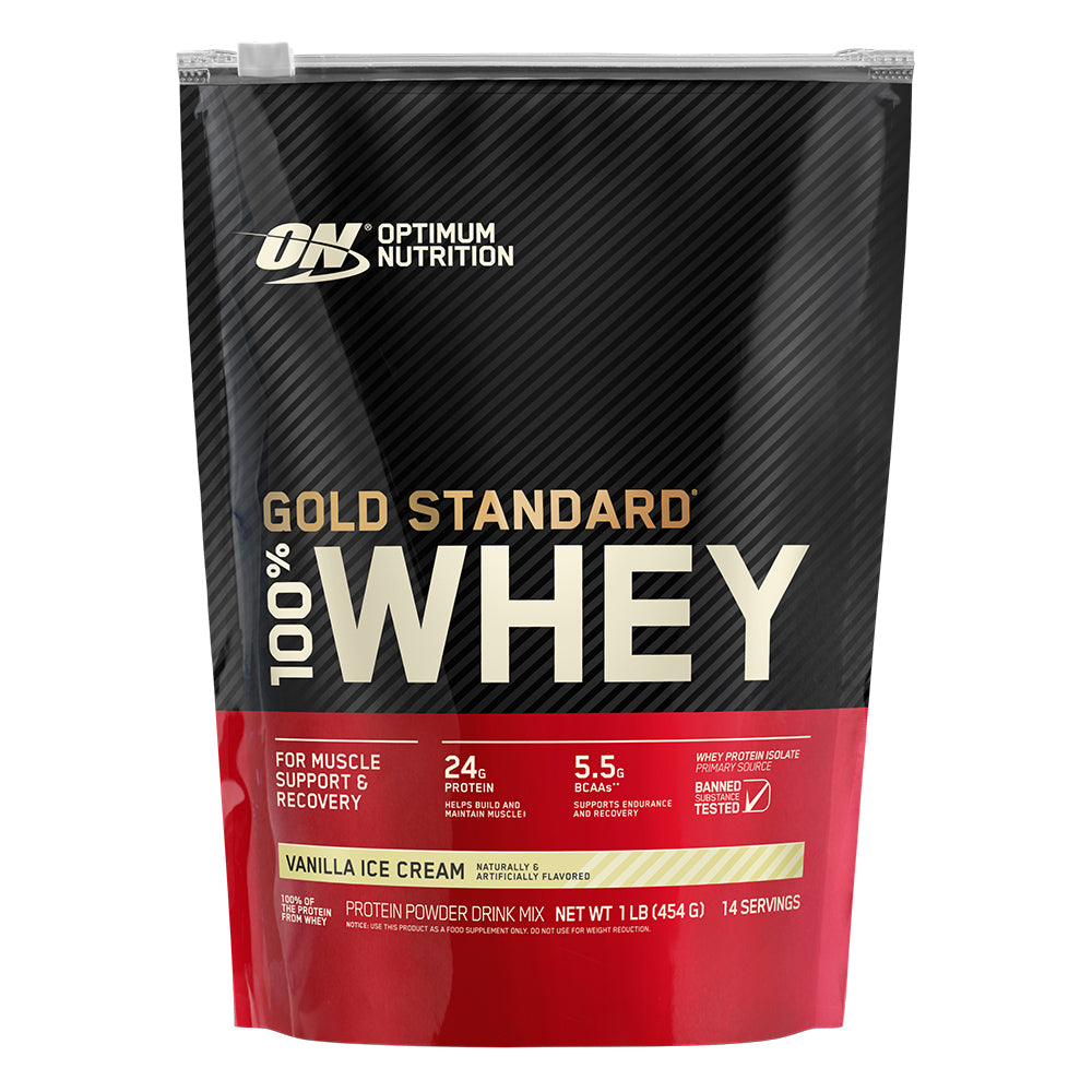 Optimum Nutrition Gold Standard 100% Whey — Vanilla Ice Cream / 1 lb (15 Servings)